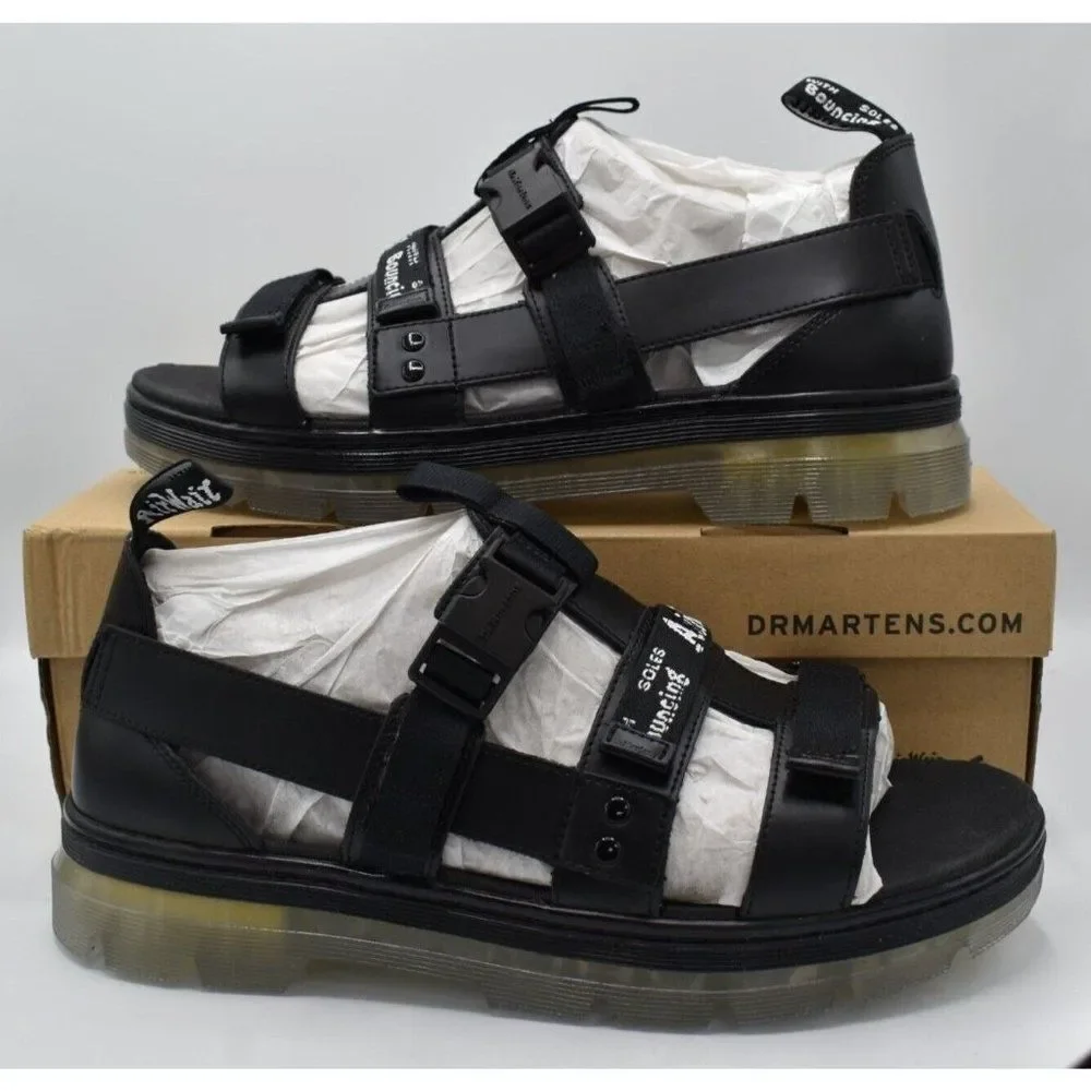 Dr Martens Mens Size 13 Pearson Webbing‎ Black Sport Sandals Shoes